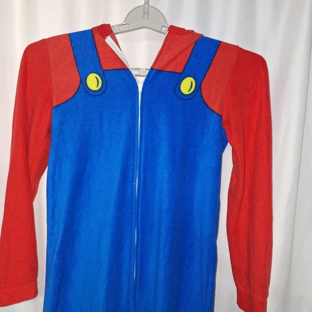 Vibrant Red and Blue Nintendo Mario Kids Halloween Costume/Pajama Set